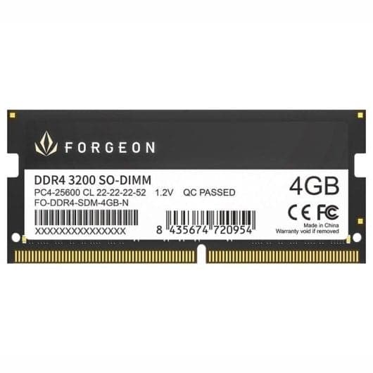 Forgeon Cyclone PLUS SODIMM DDR4 3200 MHz 4GB CL22 Negra