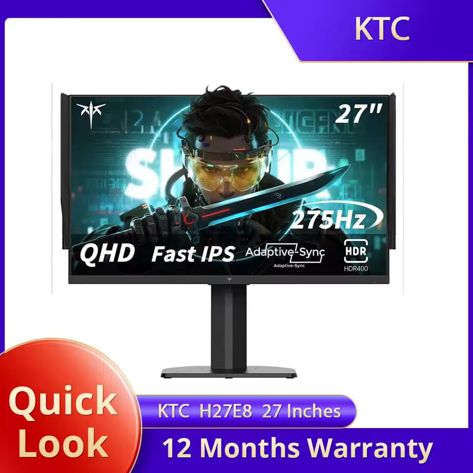 Monitor Gaming KTC H27E8 27" QHD Fast IPS – 240Hz / 275Hz OC, HDR400, FreeSync Premium