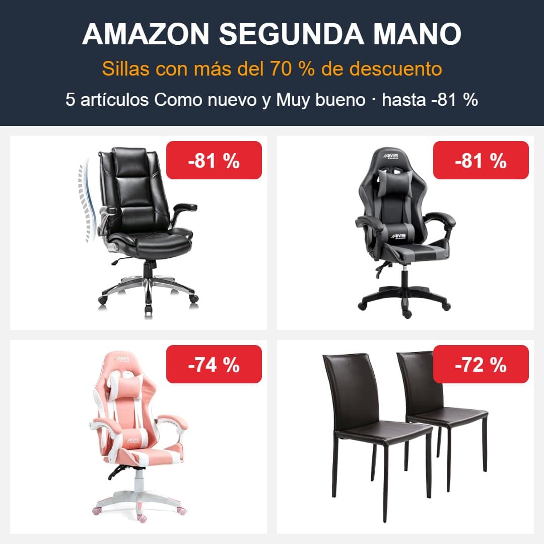 Sillas de Amazon Segunda Mano hasta -81 % | 5 sillas Como nuevo y Muy bueno (8 de octubre)