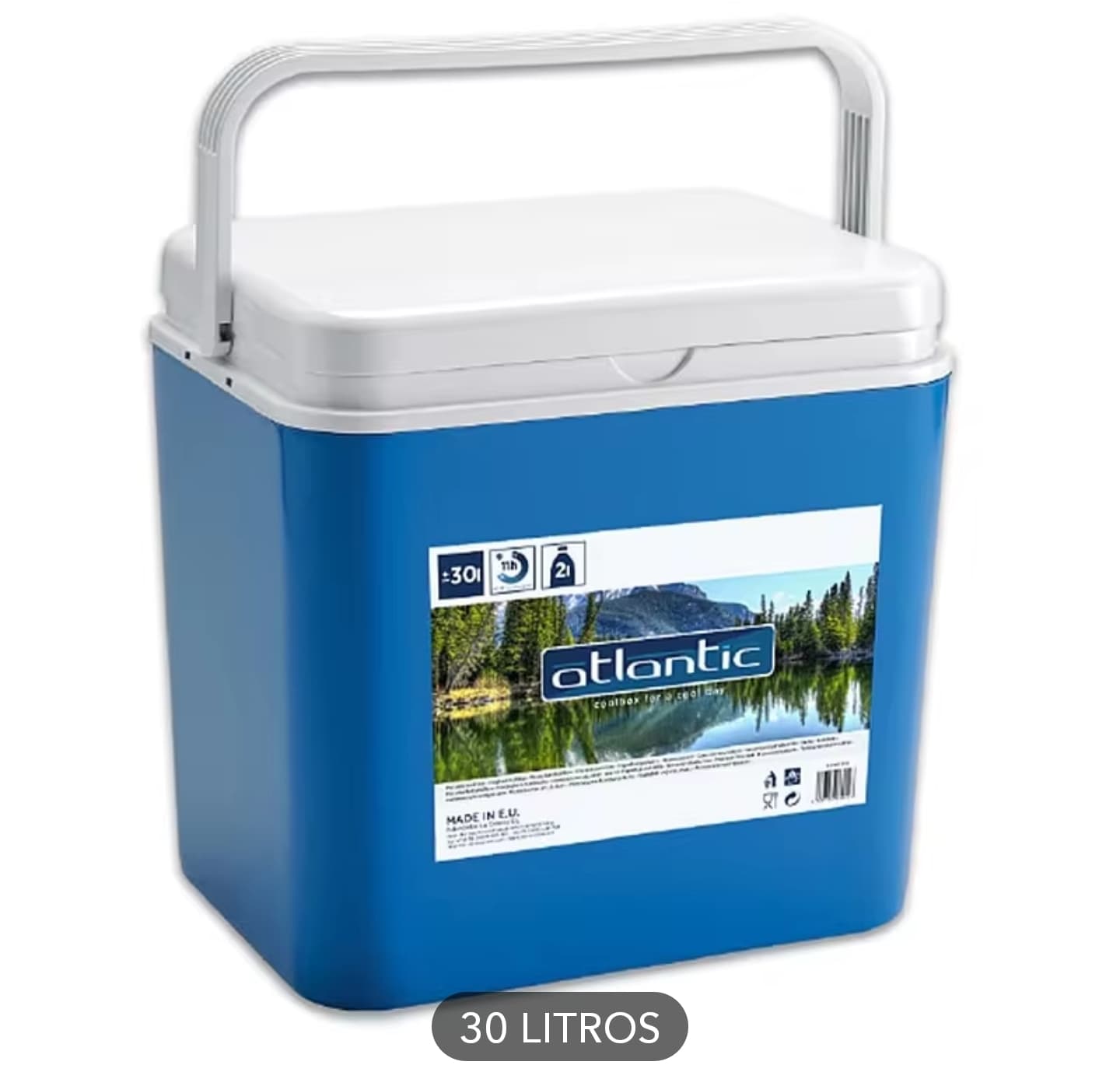 STARLEY-Nevera Portátil 30 Litros Térmica Azul y Blanco Polipropileno
