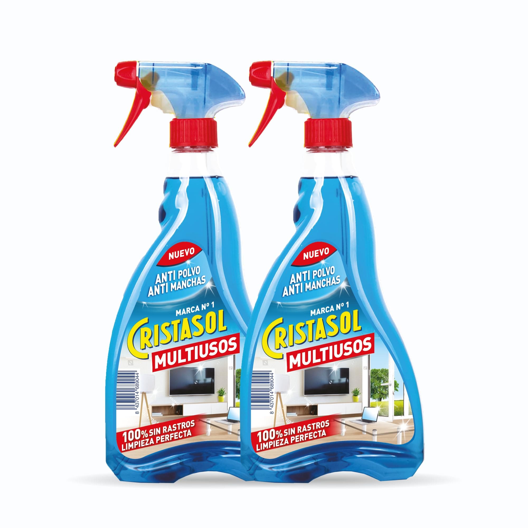 4x 1.70 unidad Cristasol, Limpiador Multiusos con Efecto Anti-Polvo y Repelente del Agua,
