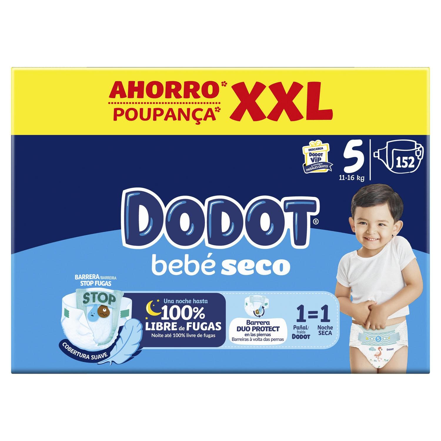 Dodot Bebe Seco Talla 5 [ 0,22 €/Und. ] [ 2a al 70% ]