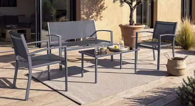 Conjunto de muebles de jardín de metal "Lino II" - 4 piezas