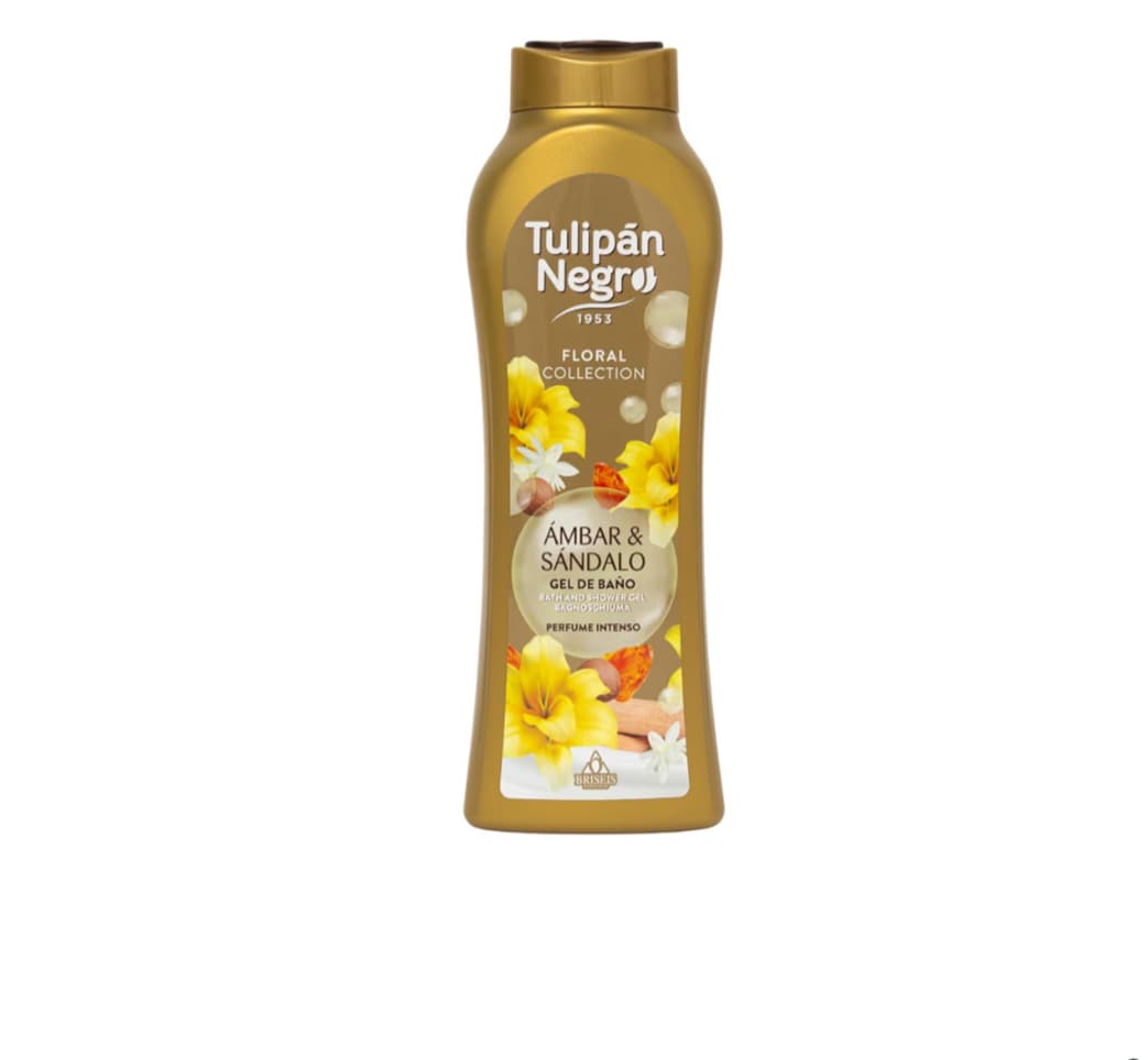 Tulipán Negro - Gel de Baño Ámbar y Sándalo, Nutritivo e Hidratante, Gel de Ducha con Fragancia Cálida y Amaderada, 650 ml
