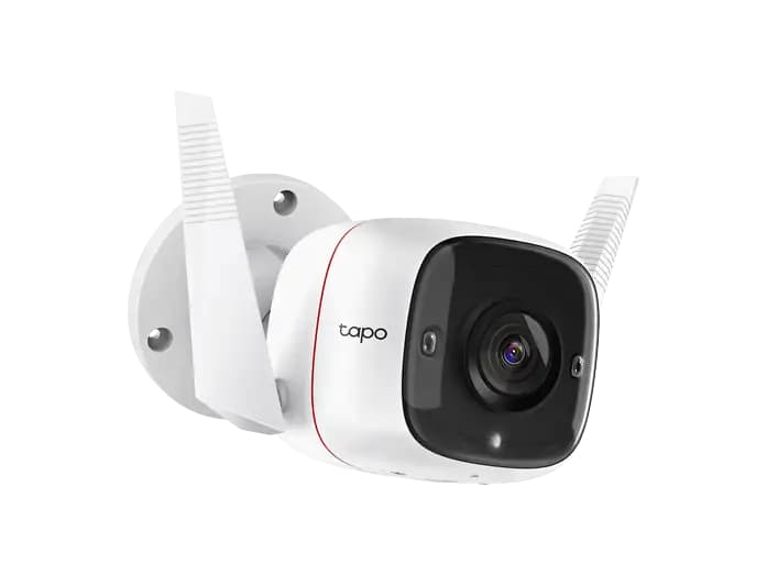 Cámara de vigilancia IP - TP-Link TC65, Exterior IP66, 2K, 3MP, Visión nocturna, WiFi, Alarma, Blanco