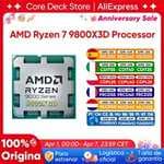 Procesador AMD Ryzen 7 9800X3D de 8 Núcleos y 16 Subprocesos, 104 MB de Caché con envío desde Francia