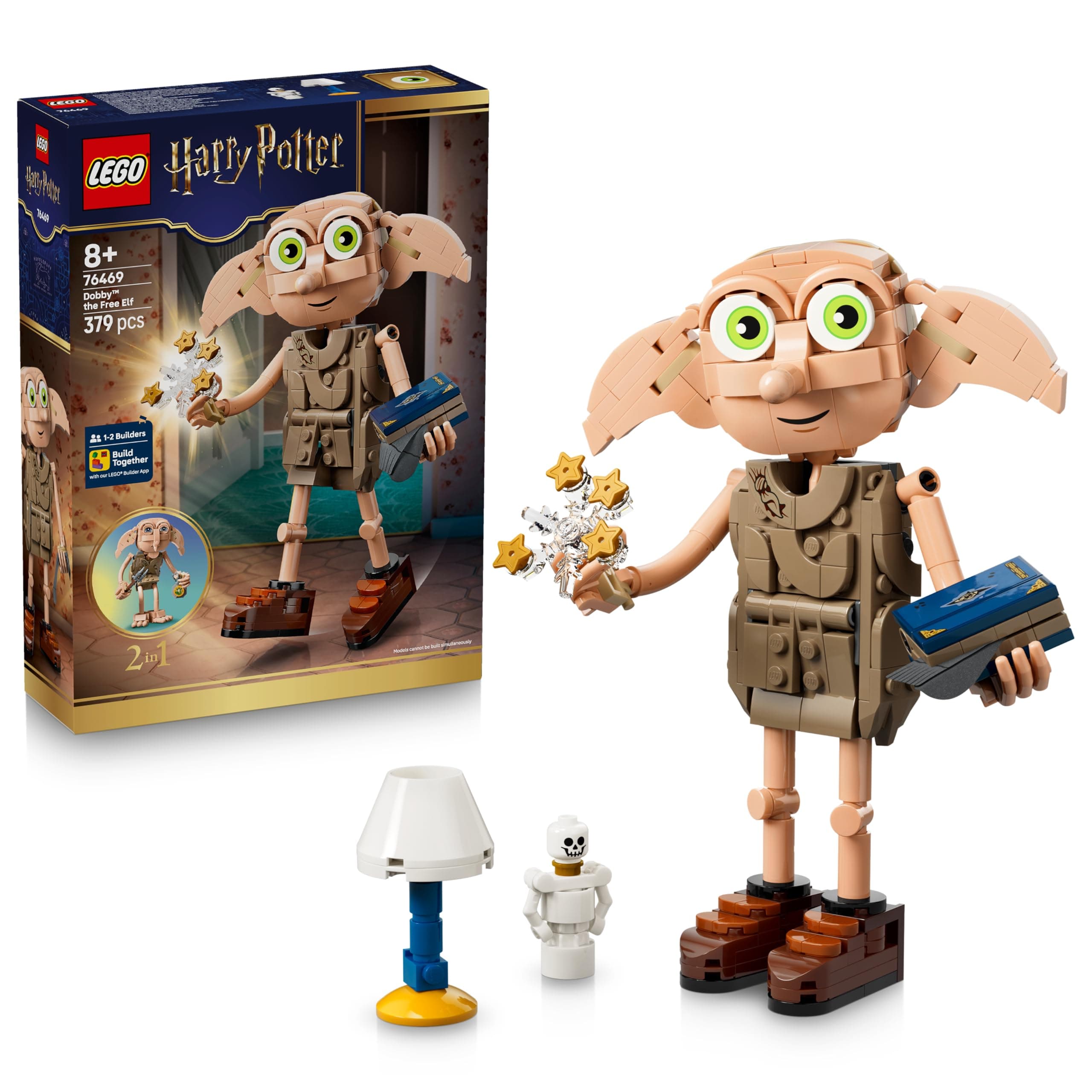 LEGO Harry Potter 2en1 Dobby el Elfo Libre de Juguete - Kit de Maquetas Transformable en Figura de Kreacher - 76469