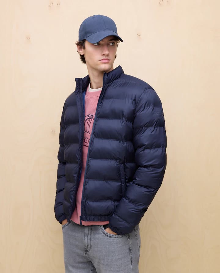 Plumífero acolchado ligero repelente al agua de hombre - Easy Wear - Azul marino