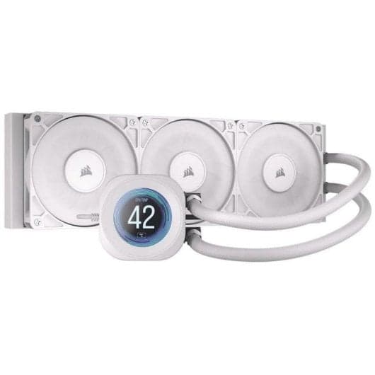Refrigeración Líquida Corsair Na.utilus 360 LCD RS 360mm 3 Ventiladores Blanco y Negro
