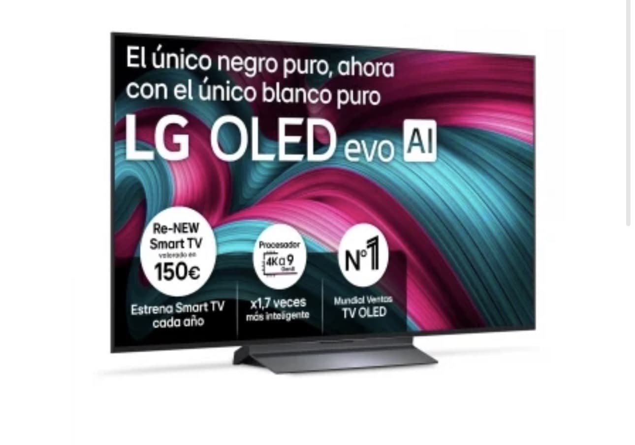 (Se queda en 764,15€) Smart TV OLED 55" (139,7 cm) LG 55C54LA con IA, 4K UHD, 144 Hz