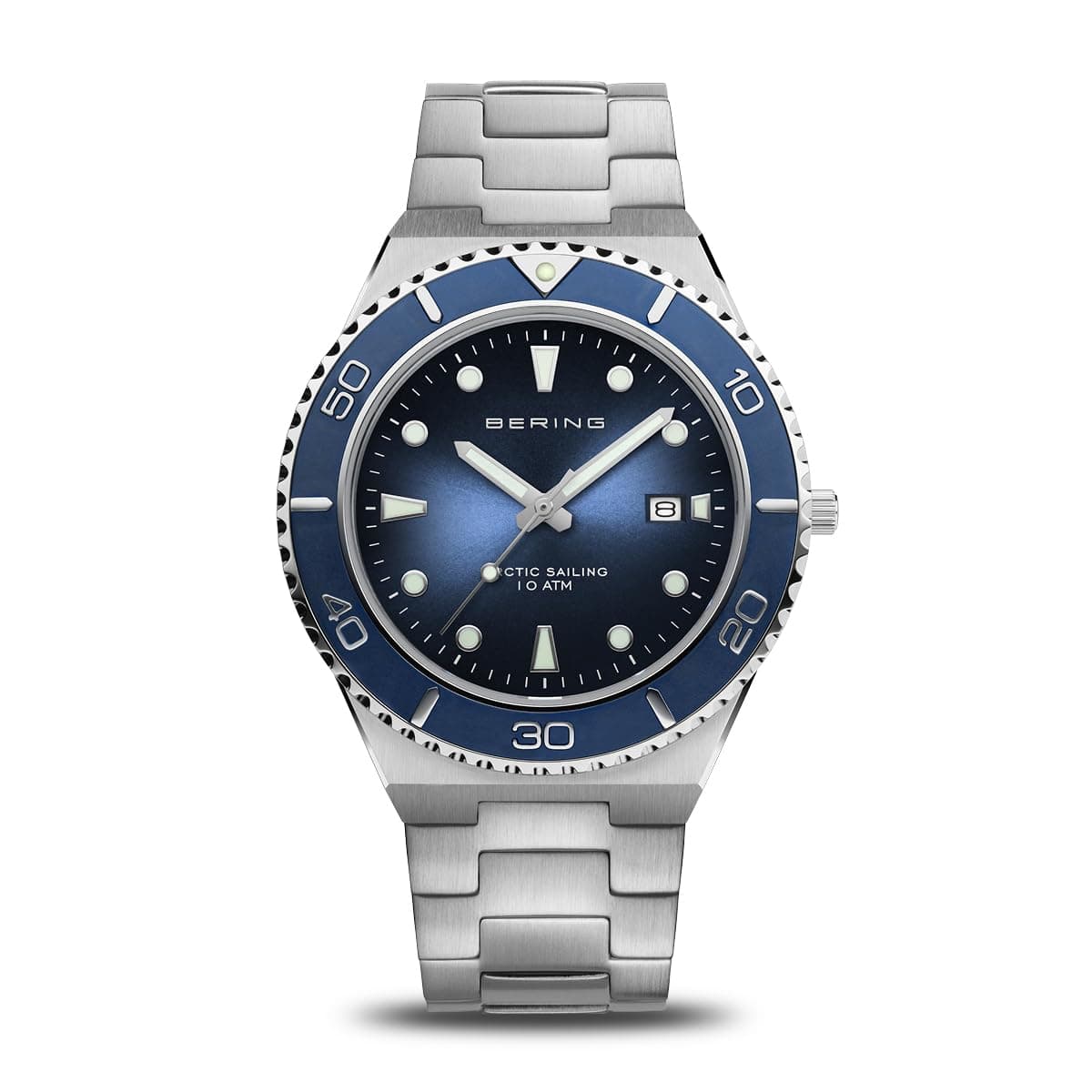 Bering 18940-707 Reloj de Cuarzo para Hombre Acero Inoxidable de 43 mm y Esfera| cristal de zafiro plano, 10 ATM