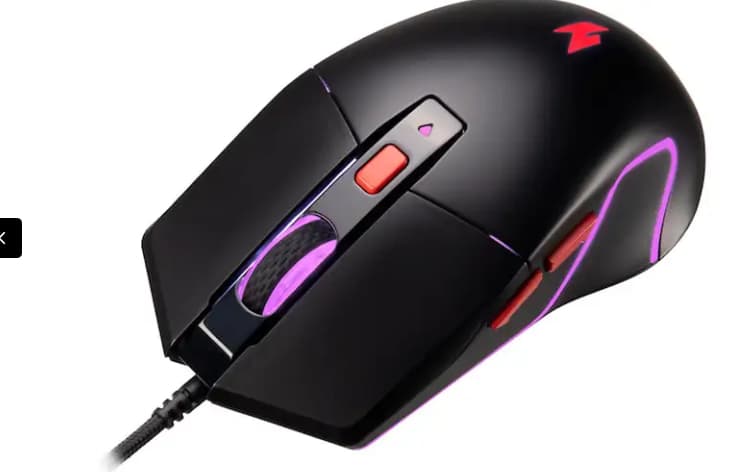 Ratón gaming - Acer Nitro Mousse 100, Con cable, 7200 DPI, 6 botones, Ambidiestro, Negro