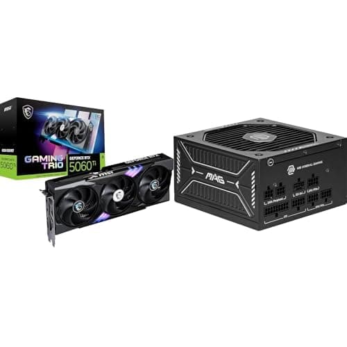 MSI GeForce RTX 5060 Ti 8G Gaming Trio OC Tarjeta Gráfica + Fuente de alimentación mag A650GLS PCIE5 650W 80+ Gold ATX 3.1