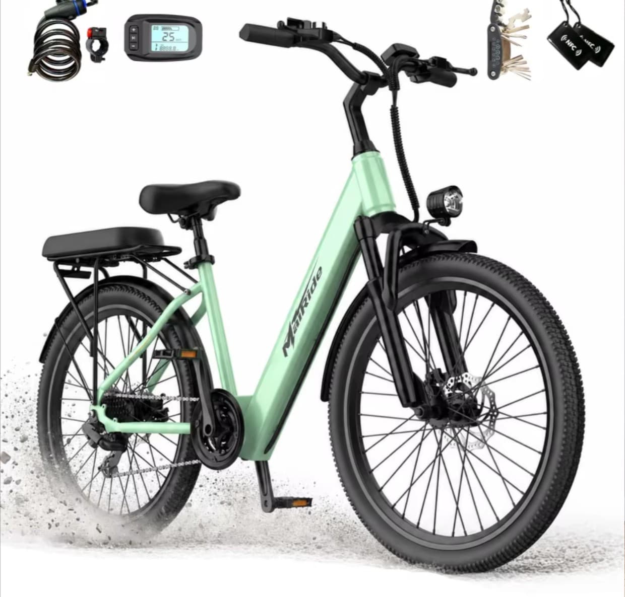 Bicicleta eléctrica Aairsk SU7 24 " Urban-range, batería de 36V 13Ah