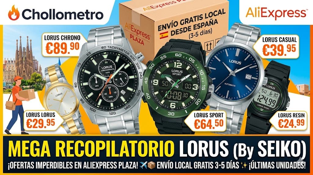 [AliExpress] MEGA RECOPILATORIO Relojes LORUS (By Seiko) – Cuarzo, Cronógrafos y Sport ¡Envío GRATIS local desde España (3-5 días)!