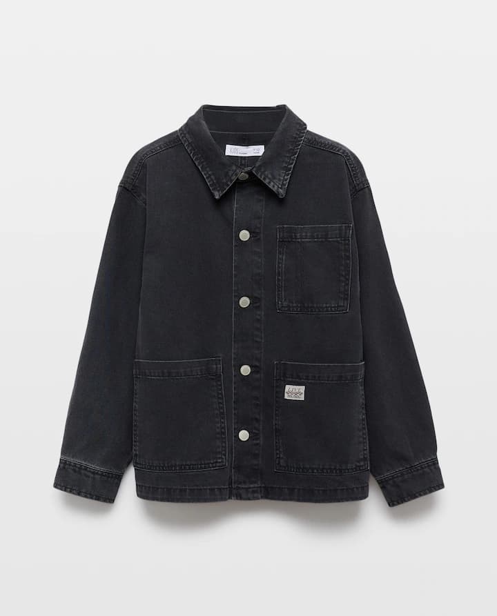 Sobrecamisa denim manga larga con bolsillos de niño - Kids El Corte Inglés - Gris tallas 116 y 128