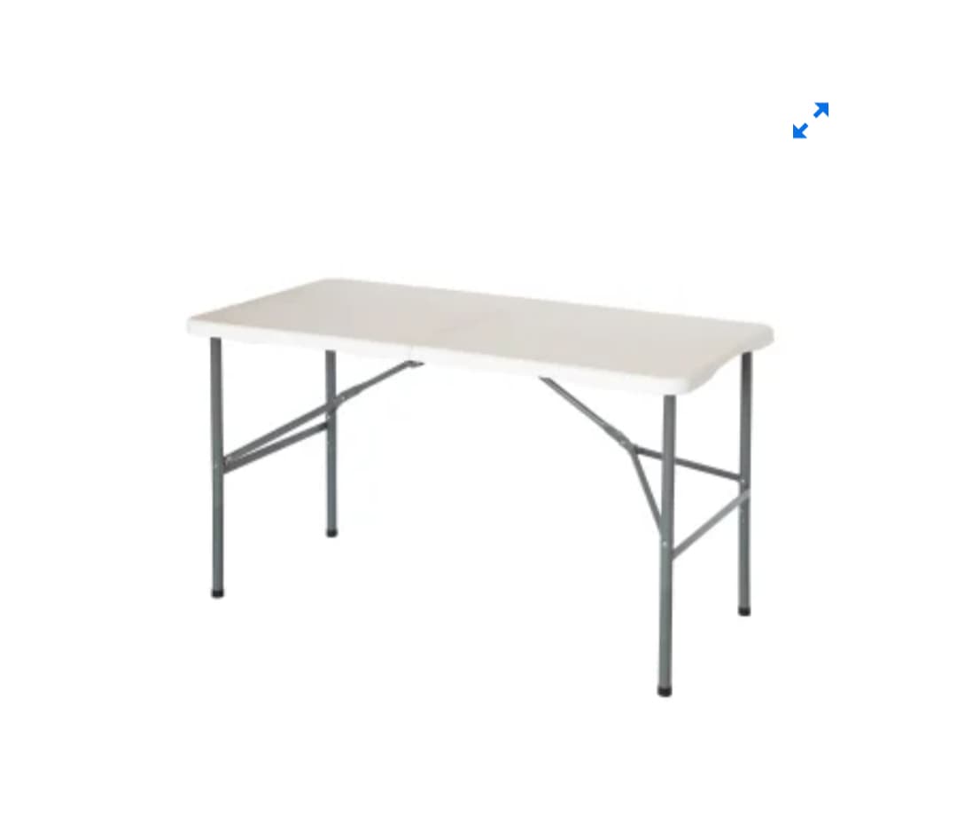 Mesa Plegable de Resina 122x60x74 cm 7House - Blanco