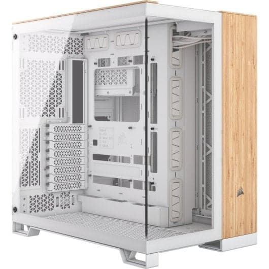 Torre PC Corsair 6500X Semitorre ATX Doble Cristal Templado USB-C Blanco Bambú