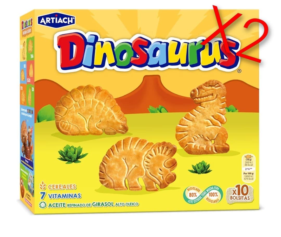 Añadir 2 unidades. Artiach Galletas Dinosaurus Superfamiliar, 411g