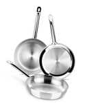 Set de 3 sartenes de acero inoxidable sin antiadherente Profesional Bra