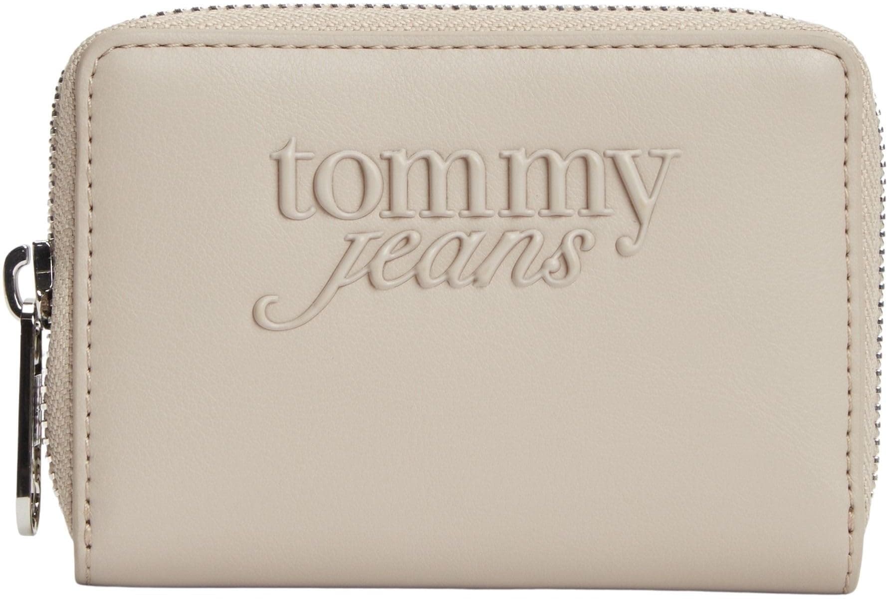 Tommy Jeans Tjw Must Small Za AW0AW18445 - Cartera con Cremallera para Mujer, Color Beige (Piedra), Talla única