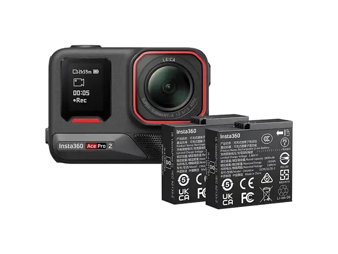 Cámara Deportiva Insta360 Ace Pro 2 (Grabación 8K | Óptica Leica | 180 min Autonomía | Pantalla Abatible | Negro)