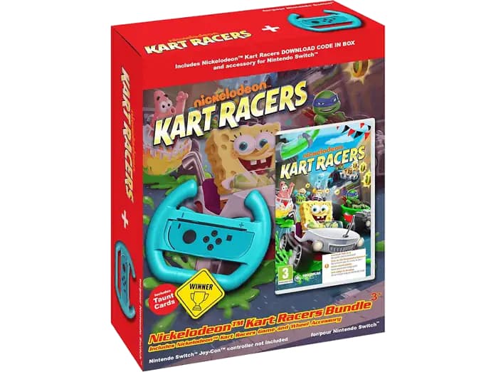 Nickelodeon Kart Racers Bundle y Super Street: Racer (con volante) (Código en la caja) todo switch