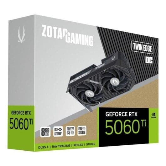 Tarjeta Gráfica ZOTAC GAMING GeForce RTX 5060 Ti Twin Edge OC 8GB GDDR7 Reflex 2 RTX AI DLSS4