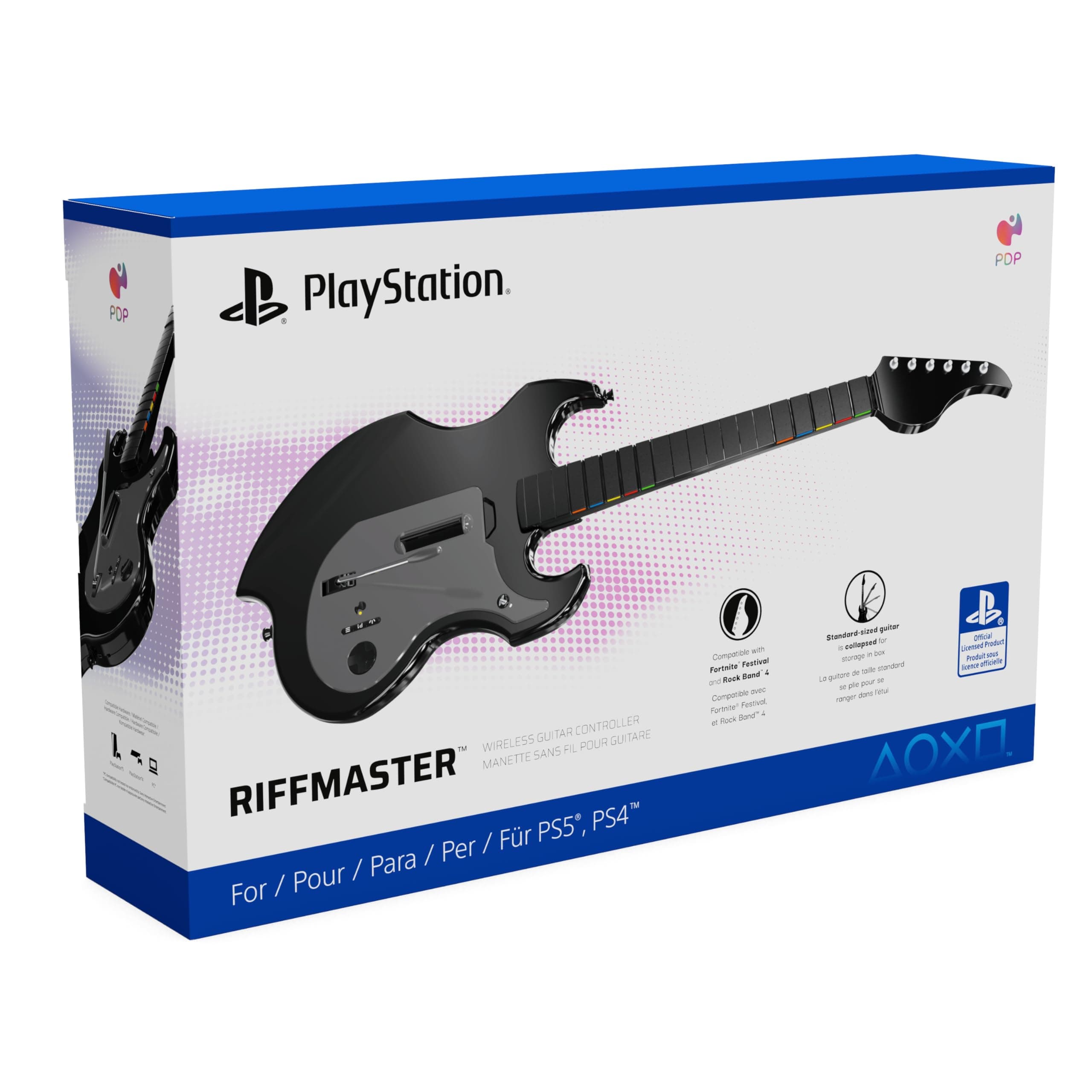 Mando gaming inalámbrico PDP Riffmaster para PS5 y PS4 – batería recargable, salida de auriculares y controles analógicos