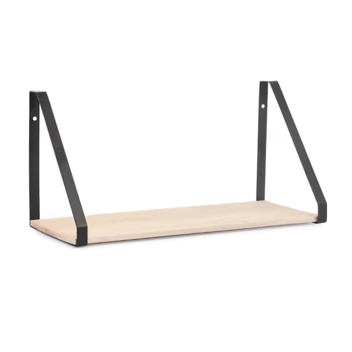 Estantería De Pared Acero Y Pino 40x18x20CM Madera
