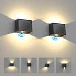 2x T-SUN Aplique Solar Exterior Pared con Sensor de Movimiento 1500 mAh Luz Solar LED