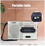 BC-R21 Reproductor receptor de radio AM FM portátil Altavoz incorporado con auriculares estándar de 3,5 mm Portátil ligero ultrafino