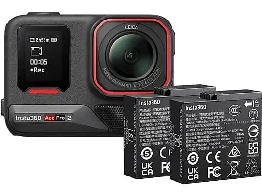 Cámara deportiva - Insta360 Ace Pro 2, 8K, 180 minutos Autonomía, Negro