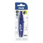 MILAN Blíster cinta correctora con pulsador 5 mm x 6 m serie Acid, azul