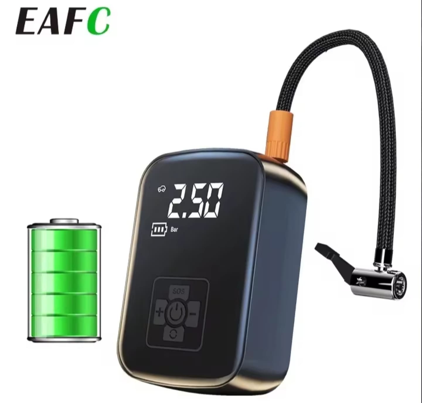 EAFC Inflador de neumáticos de coche portátil de 150PSI, bomba eléctrica para bicicleta, motocicleta, fútbol