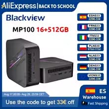 Blackview MP100 NUEVO Mini PC AMD Ryzen 5 7430U Windows 11 6 Núcleos 12 Hilos 16GB DDR4 512GB SSD WiFi 6 Mini Ordenador PC BT5.2