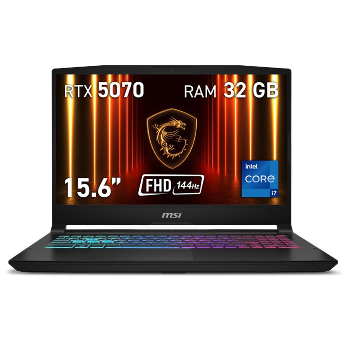 Portátil Gaming MSI Katana 15 HX B14WGK-464ES, Intel Core i7-14650HX, 32GB, 1TB SSD, Nvidia GeForce RTX 5070 8GB, 15,6", W11 Negro