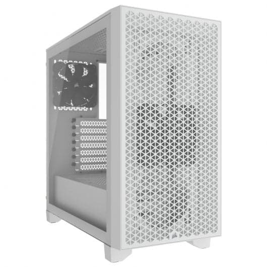 Corsair 3000D AIRFLOW - Torre/PC Semitorre ATX, 2 Ventiladores AF120 incluidos, Cristal Templado, 3 Filtros antipolvo, USB 3.0, Blanca