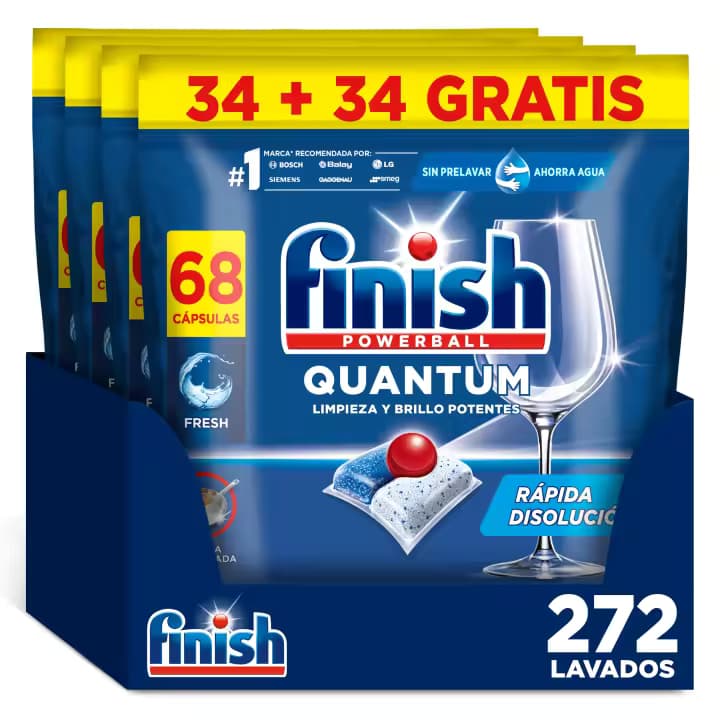 Finish Powerball Quantum 272 pastillas de lavavajillas