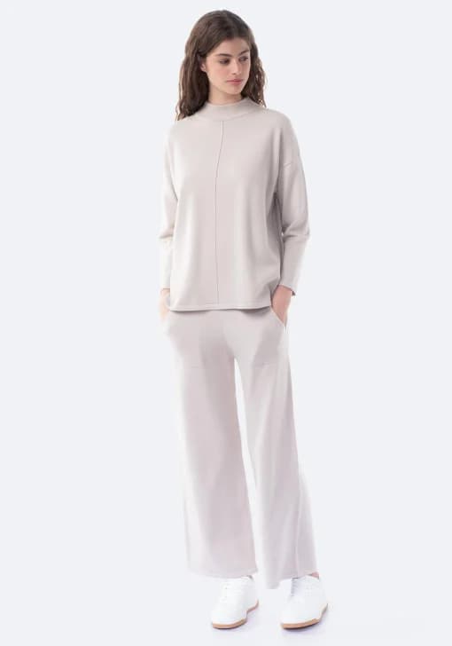 Pantalón largo de punto, fluido de Mujer en 2 colores + envío gratis
