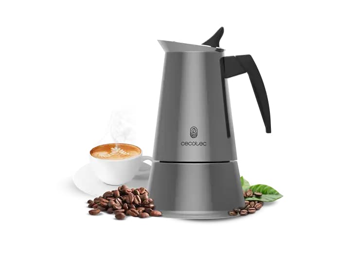 Cafetera tradicional - Cecotec Piccolina 200, 100 ml, 2 tazas, Acero Inoxidable, Termorresistente, Apto para todas superficies