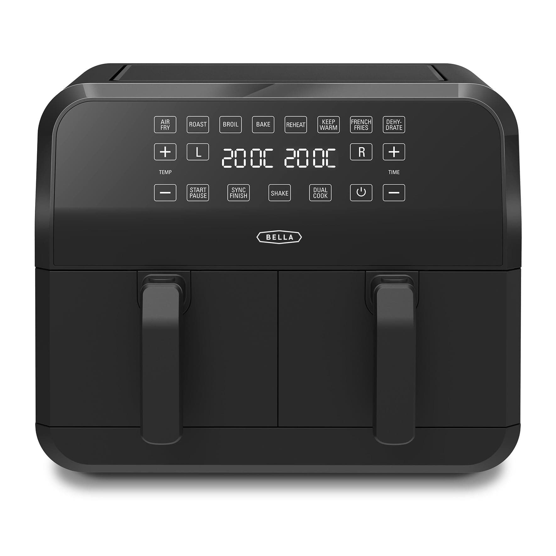 Freidora de aire de 8L, doble canasta y pantalla táctil, 8 opciones de cocción, temperatura ajustable, apagado automático