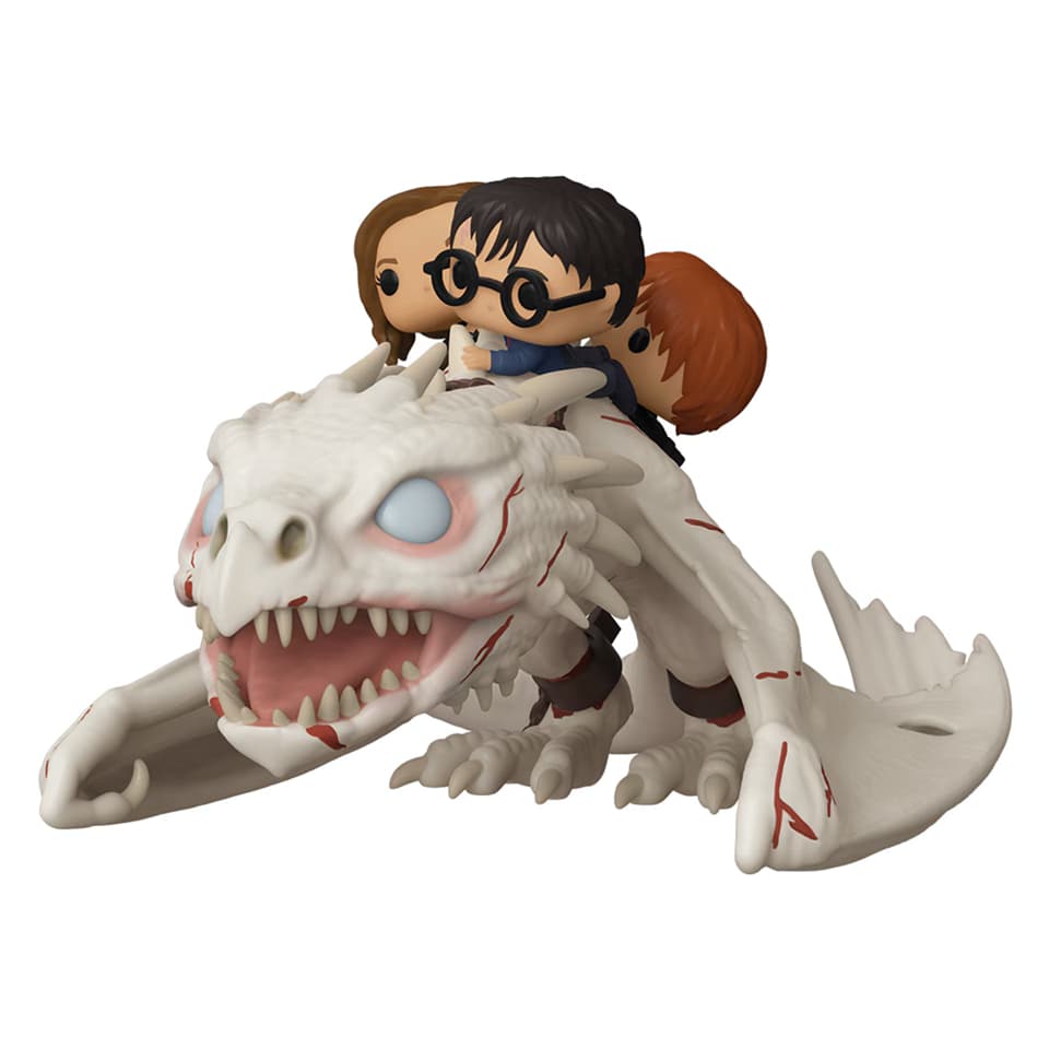 Figura Pop Ride Super Deluxe Dragon W/Harry, Ron, & Hermione Harry Potter Funko 25,4 x 19,05 x 17,78 cm