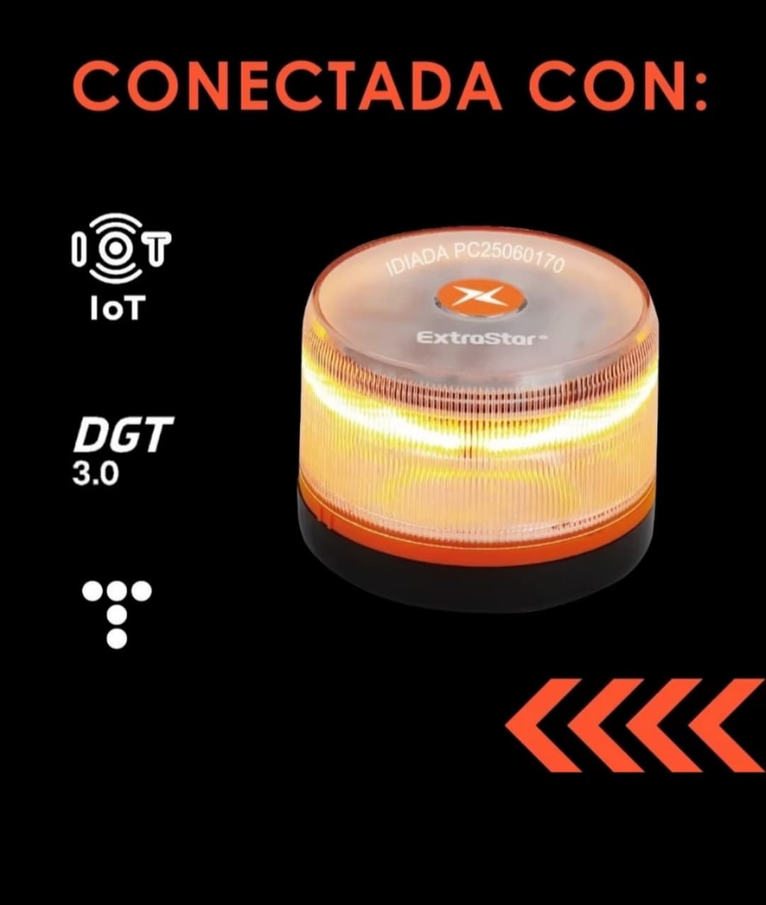 EXTRASTAR Baliza V16 Luz Emergencia Coche Homologado DGT, con SIM y Datos Pagados hasta 2038