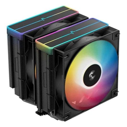 Ventilador CPU Refrigerador DeepCool AG620 BK ARGB V2 12cm Negro 2 Ventiladores 6 Heatpipes LED ARGB