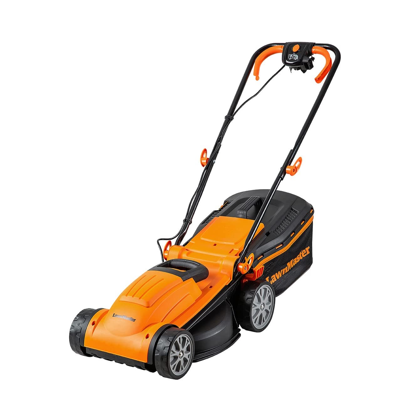 LawnMaster Cortacésped eléctrico 1400W 34cm, Cesta 32L, 300m²