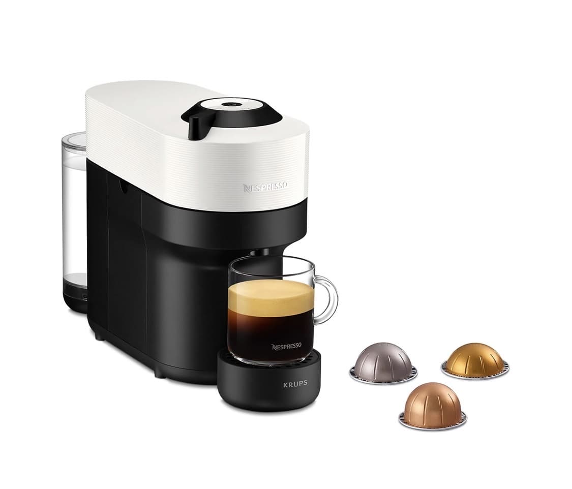Cafetera de cápsulas - Nespresso Krups Vertuo Pop XN920110 + 20 capsulas, 1500 W, 0.56 L, Calentamiento 30 s, , Bluetooth, Wi-Fi