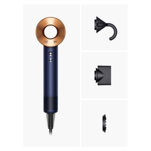 Secador Dyson Supersonic Liso+Ondulado Azul Cobre 1600W (Motor V9, control inteligente de calor, función iónica, frío, PcComponentes)