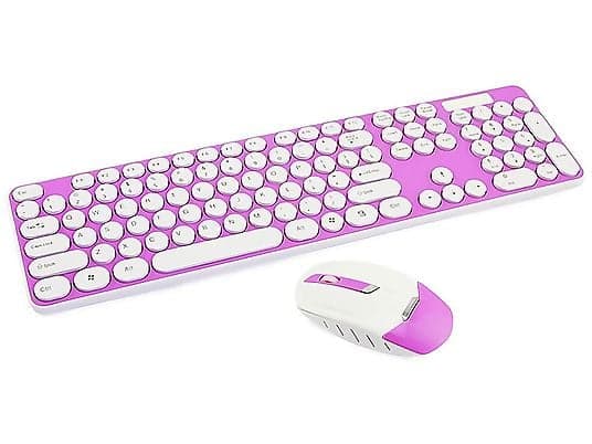 Pack Teclado + Ratón - DAM ELECTRONICS DMAR0017C55, Inalámbrico, Rosa