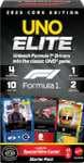 Mattel Games Elite Formula 1 Edición principal 2025, pack de iniciación, juego de cartas con 4 packs de propulsores y 2 cartas promocionales